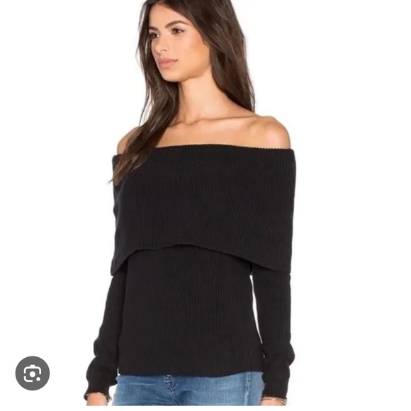 Lovers + Friends black off shoulder sweater - Picture 3 of 6